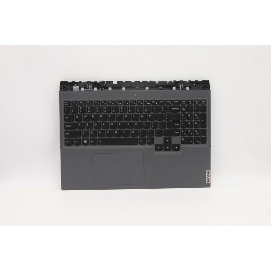 Carcasa superioara cu tastatura palmrest Laptop, Lenovo, Legion 5 Pro 16ACH6H Type 82JQ, 5CB1C93162, 5CB1C93166, AP1ZV000100, iluminata, Slate Grey, layout US