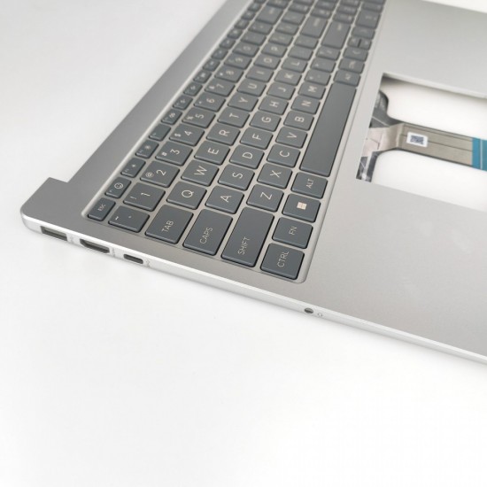 Carcasa superioara cu tastatura palmrest Laptop, HP, 15-FD, 15T-FD, TPN-Q287, N36753-001, N36753-271, EA0PD007010-1, TSCEA0PD007010, iluminata, argintie, layout US