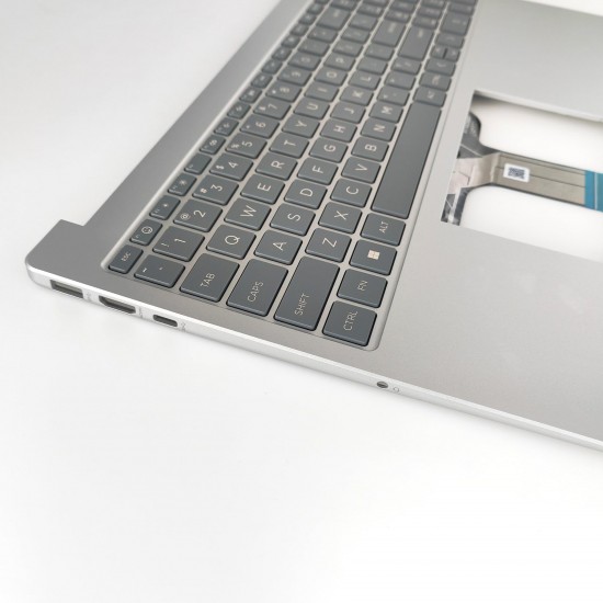 Carcasa superioara cu tastatura palmrest Laptop, HP, 15-FD, 15T-FD, TPN-Q287, N36751-001, KTAFA0PD001020, iluminata, argintie, layout US