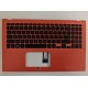 Carcasa superioara palmrest cu tastatura Laptop, Asus, VivoBook 15 S512D, S512DA, S512DK, S512F, S512FA, S512FB, S512FJ, S512FL, 90NB0K97-R32US0, 13NB0KA7AP0101, 13N1-6TA0X01, X512UB-8R, iluminata, rosie, layout US