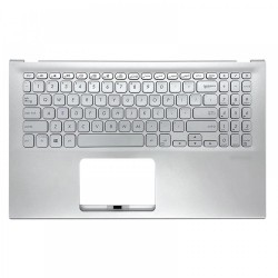 Carcasa superioara palmrest cu tastatura Laptop, Asus, VivoBook 15 S512J, S512JA, S512JF, S512JP, S512U, S512UA, S512UF, 90NB0KR2-R31UI0, 13NB0KA2P02021-1, 13N1-6TA0912, X512FA-8S, iluminata, argintie, layout US