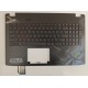 Carcasa superioara cu tastatura palmrest Laptop Gaming, Asus, ROG G552J, G552JX, G552V, G552VL, G552VW, G552VX, 90NB09I5-R31US0, 13NB07Z5AP0111, 13NB07Z5P02013, 13N0-RZA0J11, iluminata, neagra, layout US