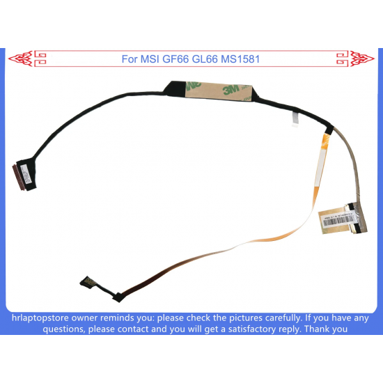 Cablu video LVDS Laptop Gaming, MSI, Sword 15 A11UE, A11UG, MS-1581, K1N3040281J36, K1N-3040281-J36, MS1581, EDP Cable, 40 pini