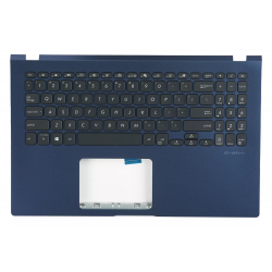 Carcasa superioara cu tastatura palmrest Laptop, Asus, VivoBook 15 X509U, X509UA, X509UB, X509UJ, 90NB0P53-R32US0, 13NB0MZ3P02021-3, 39XKRTAJNA0, FBXKR009010, 13NB0MZ0M05011, X509DA-1B, iluminata, albastra, layout US