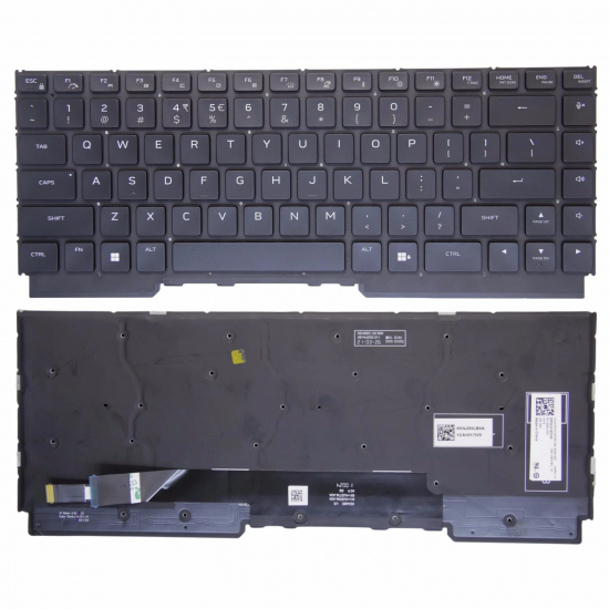 Tastatura Laptop Gaming, Dell, G16 7630, P122F, P122F001, P122F002, iluminata, RGB 4 Zone, neagra, layout US