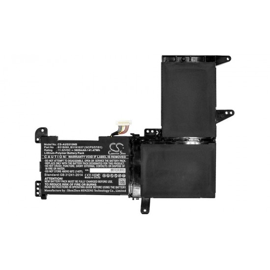Baterie compatibila Laptop, Asus, VivoBook 15 CS-AUS510NB, B31Bi9H, B31BmEH, B31N1637, 3ICP5/57/81, 0B200-02590000, 0B200-02590100, 0B200-02590200, 0B200-02590300, 0B200-02590400, 11.52V, 3600mAh, 41.47Wh