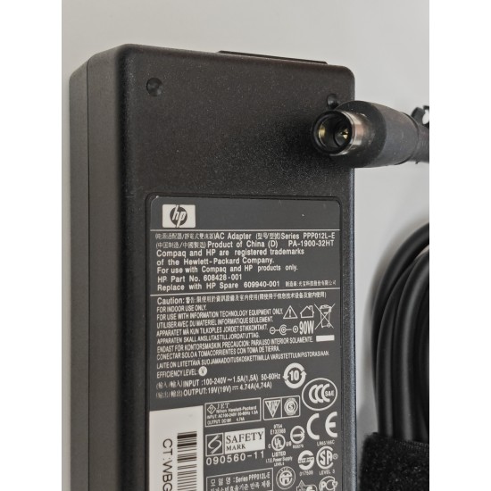 Incarcator Laptop, HP, ProBook 450 G0, 609940-001, 608428-001, PPP012L-E, PA-1900-32HT, 19V, 4.74A, 90W, mufa 7.4x5.0mm