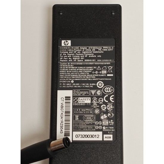 Incarcator Laptop, HP, ProBook 450 G0, 609940-001, 608428-001, PPP012L-E, PA-1900-32HT, 19V, 4.74A, 90W, mufa 7.4x5.0mm