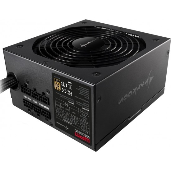 Sursa semi modulara PC Gaming, Sharkoon, 750W, 80 PLUS Gold, WPM750GOLD, ATX, neagra