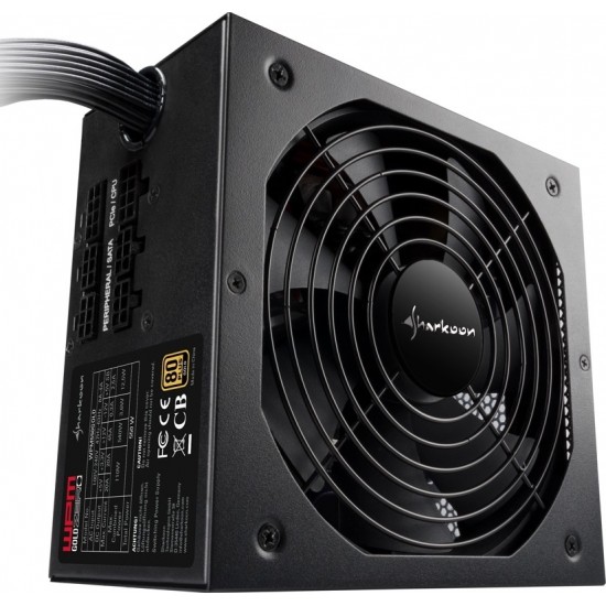 Sursa semi modulara PC Gaming, Sharkoon, 750W, 80 PLUS Gold, WPM750GOLD, ATX, neagra