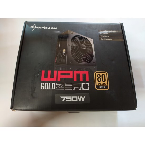 Sursa semi modulara PC Gaming, Sharkoon, 750W, 80 PLUS Gold, WPM750GOLD, ATX, neagra