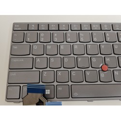 Tastatura Laptop, Lenovo, ThinkPad 5N21D68345, 5N21D68308, PK132D32D00, iluminata, gri, layout US