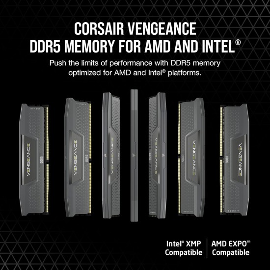 Memorie RAM Corsair Vengeance 16GB DDR5 6000MHz CL36 UDIMM pentru Desktop, CMK16GX5M1E6000Z36