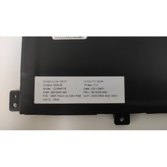 Baterie Laptop, Lenovo, ThinkPad L21M4P78, L21M4P77, L21C4P74, L21D4P76, 5B10W51890, SB10W51991, 4ICP3/66/135, 15.48V, 4355mAh, 69.1Wh