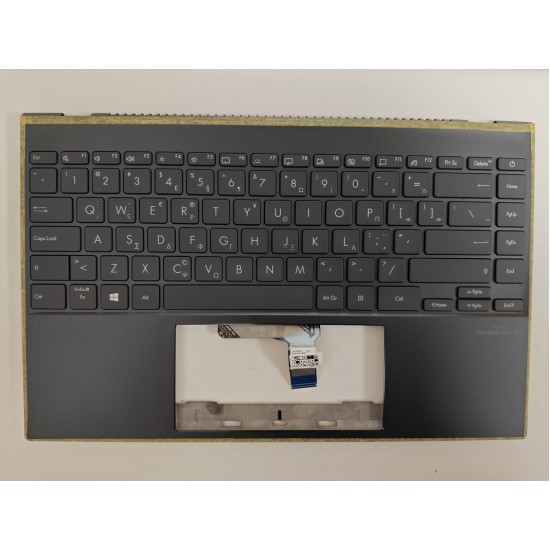 Carcasa superioara cu tastatura palmrest Laptop, ZenBook 14 90NB0SM1-R30UI1, 90NB0SM1-R30UI0, 90NB0SM1-R30US0, 90NB0SM1-R30US1, HQ207209710000, iluminata, gri, layout US