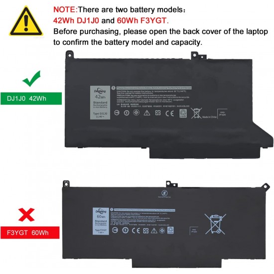 Baterie Laptop, Dell, Latitude 12 7290, E7290, P28S, P28S002, DJ1J0, 11.4V, 3500mAh, 42Wh