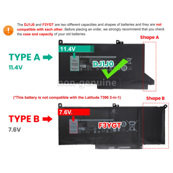 Baterie compatibila Laptop, Dell, Latitude 14 7490, E7490, P73G, P73G002, DJ1J0, 11.4V, 3600mAh, 41Wh