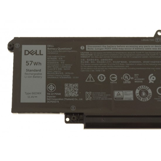 Baterie Laptop 2-in-1, Dell, Latitude 7640, P132F, P132F001, 66DWX, 11.4V, 4878mAh, 57Wh