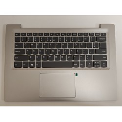 Carcasa superioara cu tastatura palmrest Laptop, Lenovo, IdeaPad 120S-14IAP Type 81A5, 5CB0R61061, ND140GL2, ND140APL2, argintie, layout US