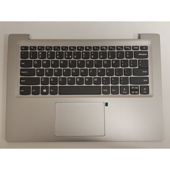Carcasa superioara cu tastatura palmrest Laptop, Lenovo, IdeaPad 120S-14IAP Type 81A5, 5CB0R61061, ND140GL2, ND140APL2, argintie, layout US