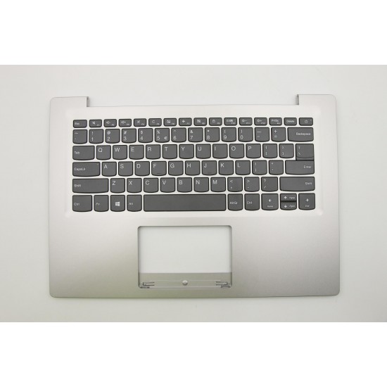 Carcasa superioara cu tastatura palmrest Laptop, Lenovo, IdeaPad 120S-14IAP Type 81A5, 5CB0R61061, ND140GL2, ND140APL2, argintie, layout US