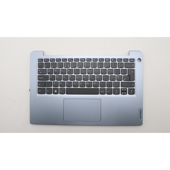 Carcasa superioara cu tastatura palmrest Laptop, Lenovo, IdeaPad 3 14IAU7 Type 82RJ, 83AF, 5CB1H43494, AP2JC000350, AM2JC000300, EC2JC000100, Misty Blue, layout UK
