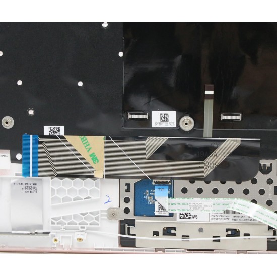 Carcasa superioara cu tastatura palmrest Laptop, Lenovo, IdeaPad S340-13IML Type 81UM, 5CB0W59338, AP2QS000320, AM2QS000410, ET2QS000200, ET2QS000100, iluminata, roze, layout US