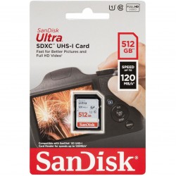 Card de Memorie SanDisk Ultra 512GB SDXC, 120MB/s, Clasa 10, Model SDSDUN4‑512G‑GN6IN
