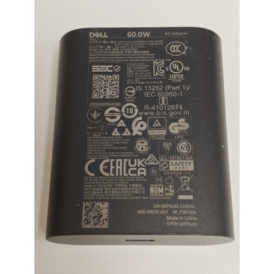 Incarcator Laptop, Dell, VMJKJ, 0VMJKJ, 6FNJG, 06FNJG, HA60NM200, LA60NM200, 20V, 3.0A, 60W, USB-C