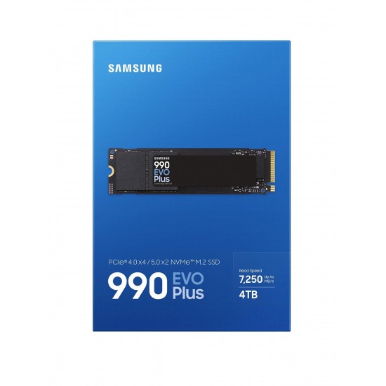 Solid State Drive (SSD) Samsung, 2TB, PCIe Gen 4.0 x 4, NVMe M.2, 990 EVO Plus MZ-V9S2T0BW, 6300 MB/s, 7250 MB/s, Laptop/Desktop