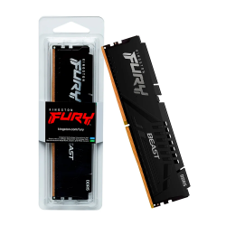 Memorie RAM Kingston Fury Beast 16GB DDR5 6000MHz CL36 UDIMM pentru Desktop, KF560C36BBE2-16, Desktop/PC