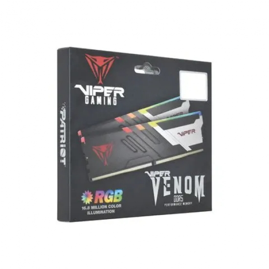 Memorie RAM Patriot Memory Viper Venom 32GB (2x16GB), DDR5, 6000Mhz, PC5-48000U, DIMM, CL30, Dual Kit, PVVR532G600C30K, Intel XPM 3.0, 1.35V, 288-pin, Desktop/PC