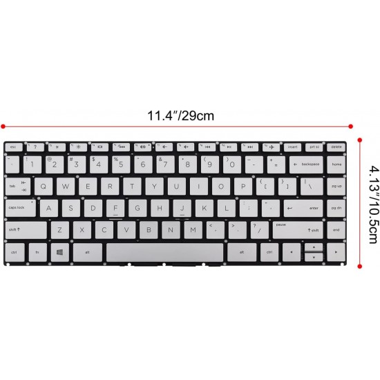 Tastatura Laptop, HP, 14-DF, 14S-DF, 14T-DF, argintie, layout US
