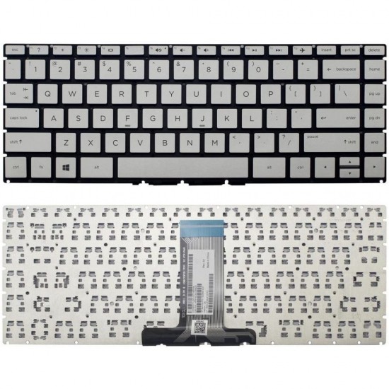 Tastatura Laptop, HP, 14-DF, 14S-DF, 14T-DF, argintie, layout US