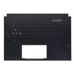 Carcasa superioara cu tastatura palmrest Laptop Gaming, Asus, TUF Gaming F16 FX607J, FX607JI, FX607JIR, FX607JU, FX607JV, FX607JVR, 90NR0IX3-R31US0, 6070B2233501, FA607PV-3A, iluminata, neagra, layout US