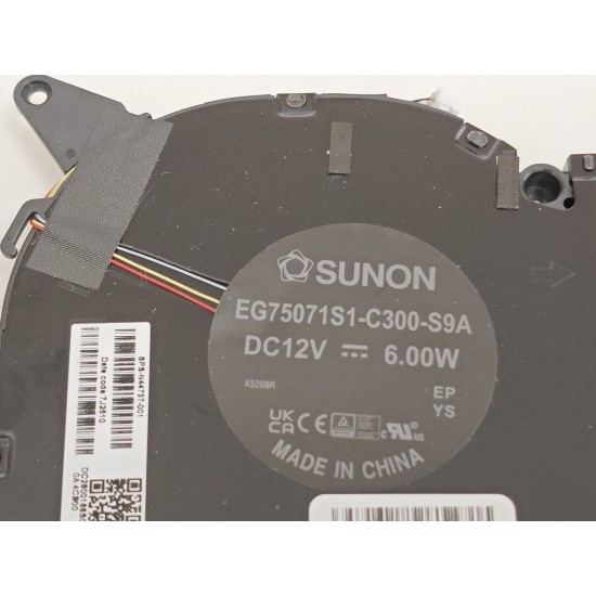 Set coolere Laptop Gaming, HP, Omen 16-WF, 16T-WF, TPN-C167, N44737-001, EG75071S1-C300-S9A, EG75071S1-C310-S9A, DC2800166S0, 12V, 6.00W, CPU si GPU