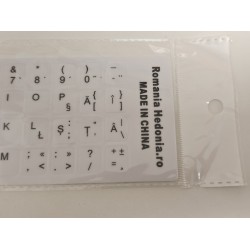 Sticker tastatura alb layout romana (ro) pentru caractere cu diacritice