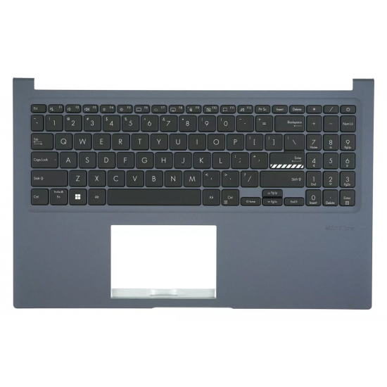 Carcasa superioara cu tastatura palmrest compatibila Laptop, Asus, VivoBook 15 D1502I, D1502IA, D1502Y, D1502YA, D1502Q, D1502QA, 90NB0VX1-R31UI0, 13N1-EDA0202, 13NB0VX1P02024-3, X1502ZA-1B, iluminata, albastru inchis, layout US