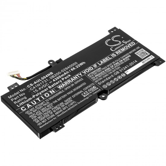 Baterie compatibila Laptop Gaming, Asus, ROG Strix MW704G, MW704GV, 0B200-02940000, CS-AUL504NB, C41N1731, 15.4V, 4300mAh, 66.22Wh