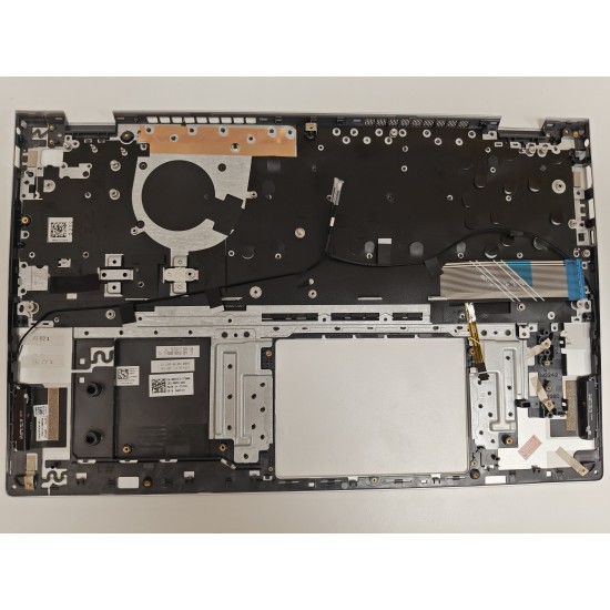 Carcasa superioara cu tastatura palmrest Laptop, Dell, Inspiron 15 5505, P102F, P102F004, 6XCC3, 06XCC3, 442.0KU05.0002-1, iluminata, argintie, layout US