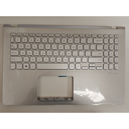 Carcasa superioara cu tastatura palmrest Laptop, Asus, VivoBook 15 X509F, X509FA, X509FAC, X509FB, X509FJ, X509FL, 90NB0MZ1-R36US2, 13NB0MZ1P04016-3, 39XKRTAJN30, 13NB0MZ0M06X11, X509FA-1S, argintie, layout US