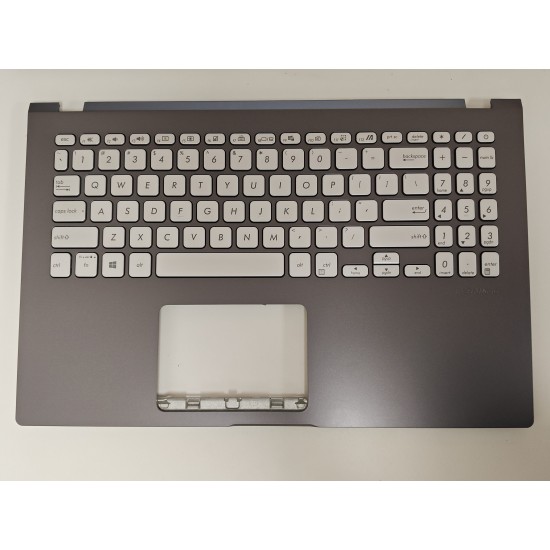 Carcasa superioara cu tastatura palmrest Laptop, Asus, VivoBook 15 S509D, S509DA, S509F, S509FA, S509J, S509JA, S509JB, S509U, S509UA, 90NB0P22-R33US0, 13NB0MZ2P02017-3, 13NB0MZ0M05X11, 13N1-AHA0D11, X509DJ-1G, iluminata, gri, layout US