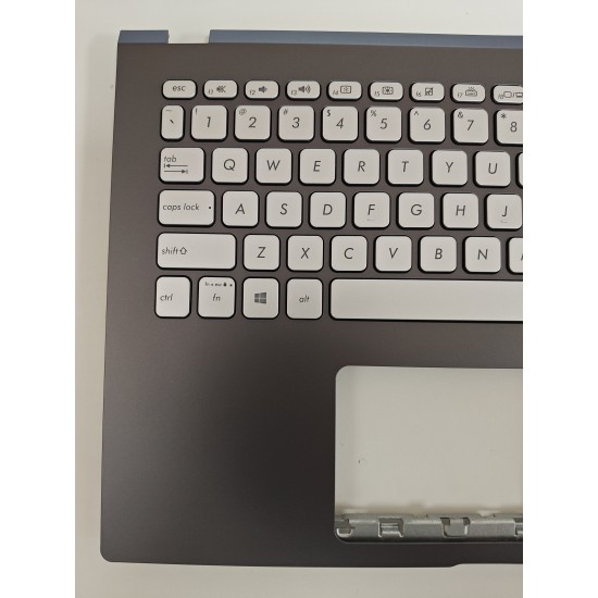 Carcasa superioara cu tastatura palmrest Laptop, Asus, VivoBook 15 S509D, S509DA, S509F, S509FA, S509J, S509JA, S509JB, S509U, S509UA, 90NB0P22-R33US0, 13NB0MZ2P02017-3, 13NB0MZ0M05X11, 13N1-AHA0D11, X509DJ-1G, iluminata, gri, layout US