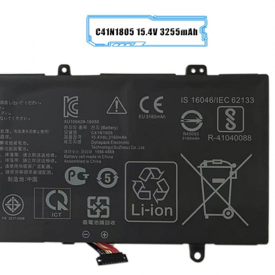 Baterie Laptop Gaming, Asus, ROG Zephyrus S GX531G, GX531GM, GX531GS, 0B200-03020000, 4ICP4/72/75, C41N1805, 15.4V, 3160mAh, 50Wh