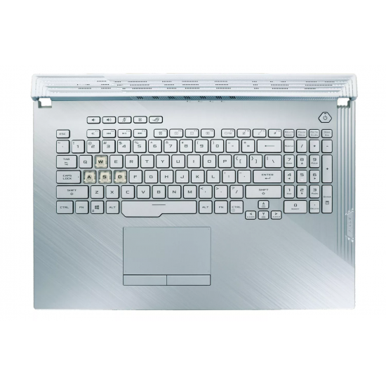Carcasa superioara cu tastatura palmrest Laptop, Asus, ROG Strix G G731G, G731GU, 90NR01T6-R32US0, 13NR01Q6AP0201, 13N1-9BA0N01, G731GU-1F, iluminata RGB 4 Zone, Albastru Glaciar, layout US