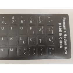 Sticker tastatura negru layout romana (ro) pentru caractere cu diacritice