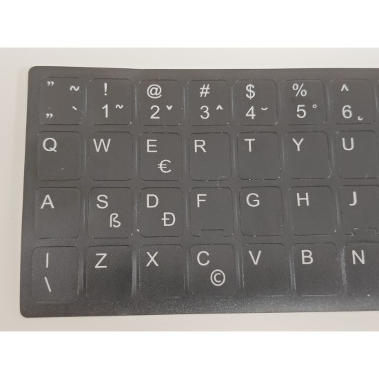 Sticker tastatura negru layout romana (ro) pentru caractere cu diacritice