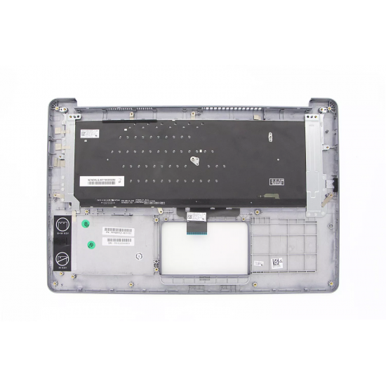 Carcasa superioara cu tastatura palmrest Laptop, Asus, VivoBook 15 S510Q, S510QA, 90NB0GS5-R30590, 39XKGTCJN80, X510UN-1B, iluminata, gri, layout US