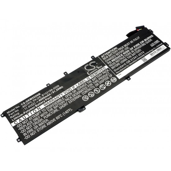 Baterie compatibila Laptop, Dell, Vostro 7500, P102F, P102F003, CS-DEM552NB, 6GTPY, 5XJ28, B102188-0006, 11.4V, 8000mAh, 91.20Wh