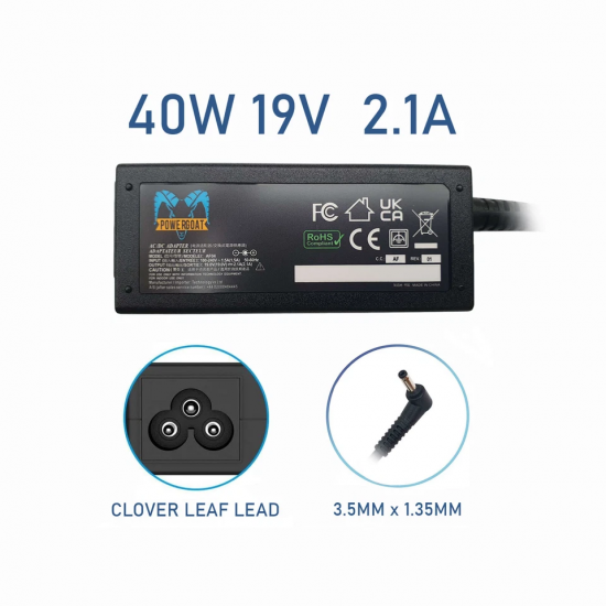 Incarcator compatibil Laptop, Medion Akoya E16401, E16402, 19V, 2.1A, 40W, mufa 3.5x1.35mm